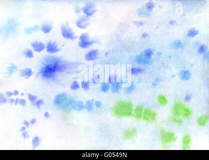 Blue spot, watercolor abstract hand painted background Stock Photo