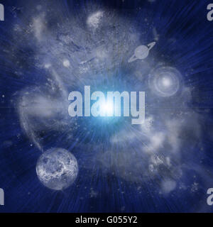 Abstract border frame, Space and galaxy background Stock Photo