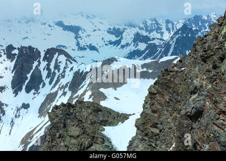 Mountain view from the Karlesjoch cable ski lift  upper station Stock Photo