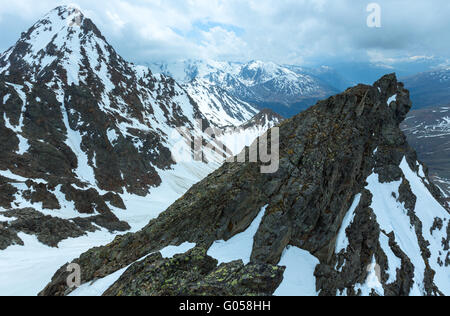 Mountain view from the Karlesjoch cable ski lift  upper station Stock Photo