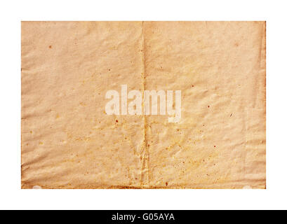 Aged paper folded in half  background Stock Photo