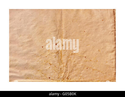 Aged paper folded in half  background Stock Photo