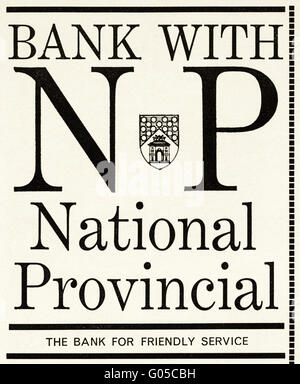 Original old vintage 1960s magazine advert dated 1962. Advertisment advertising National Provincial Bank