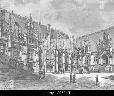 ROUEN: Inferieure: Palais de Justice, antique print 1883 Stock Photo