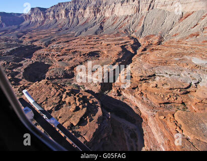 Helicopter Ride Above the Desert Stock Photo