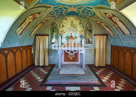 The Italian Chapel altar constructed in 1942 at Italian prisoner of war Camp 60 next to Skapa Flow. Orkney Scotland Stock Photo
