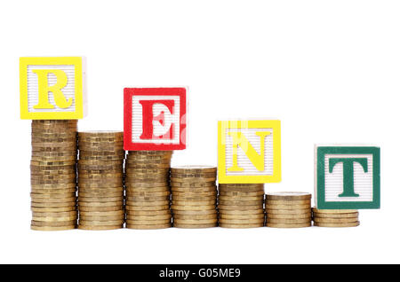 200 For Rent Coin Coins in form of the diagramme and word SALE Stock Photo - Alamy