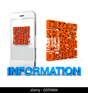 QRcode Mobile Phone Information Stock Photo
