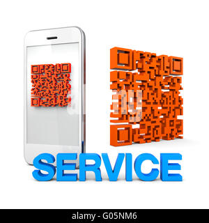 QRcode Mobile Phone Service Stock Photo