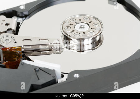 close up of hard disk with abstract reflection Stock Photo
