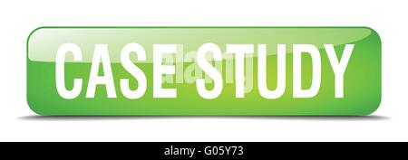 case study green square 3d realistic isolated web button Stock Vector