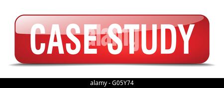 case study red square 3d realistic isolated web button Stock Vector