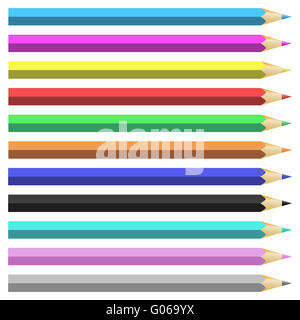 Vector illustration of single colored pencil icon Stock Photo