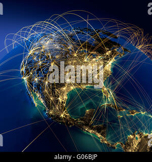 Main air routes in North America Stock Photo - Alamy