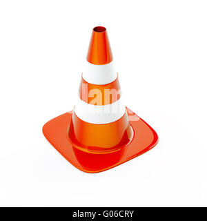 Cone pin of the red-white color used in constructi Stock Photo