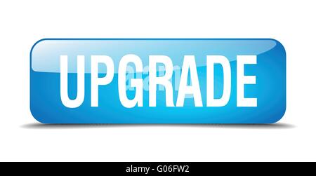 upgrade blue square 3d realistic isolated web button Stock Vector