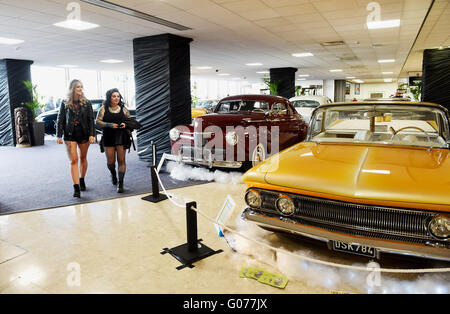 Brighton UK 30th April 2016 - Fifties style American cars on display at the 9th Annual Brighton Tattoo Convention held in the Brighton Centre this weekend  © Simon Dack/Alamy Live News Credit:  Stock Photo