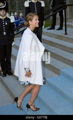 Stockholm, Sweden. 29th Apr, 2016. Princess Madeleine of Sweden arrives at the Nordic museum for the concert by the Royal Swedish Opera and Stockholm Concert on the occasion of the 70th birthday of the Swedish King Carl Gustaf in Stockholm, Sweden, 29 April 2016. Photo: Albert Nieboer/ - NO WIRE SERVICE-/dpa/Alamy Live News Stock Photo