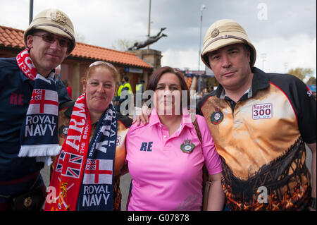 Twickenham Stadium, UK. 30th April, 2016. Capacity crowd arrive for a sell-out match to watch the premier teams of the British Army team take on the Royal Navy for the Babcock Trophy. Credit:  sportsimages/Alamy Live News Stock Photo