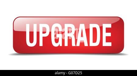 upgrade red square 3d realistic isolated web button Stock Vector