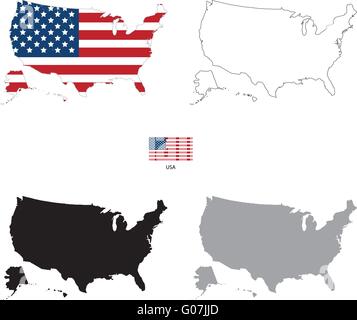 Blank USA Map vector illustration isolated on white background ...