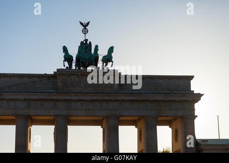 Berlin's Brandenburg Gate (Brandenburger Tor) silhouetted against the sky
