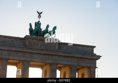 Berlin's Brandenburg Gate (Brandenburger Tor) silhouetted against the sky