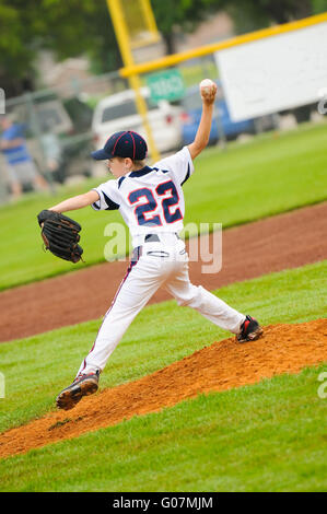 Little league baseball pitcher Stock Photo