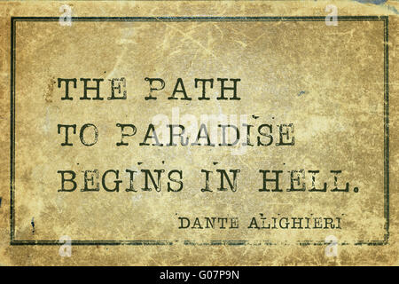 The path to paradise begins in hell ancient Roman poet Dante