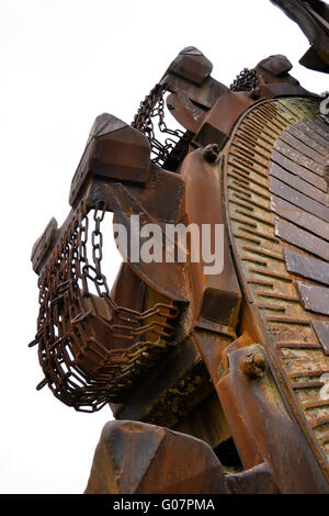 Detail of a brown coal excavator in an open pit Stock Photo