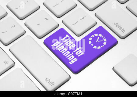 Time for planning key on the computer keyboard Stock Photo