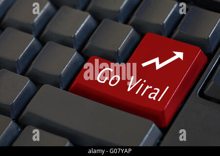 'Go Viral' on enter keyboard Stock Photo