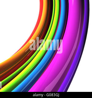 rainbow colored cables isolated over white backgro Stock Photo