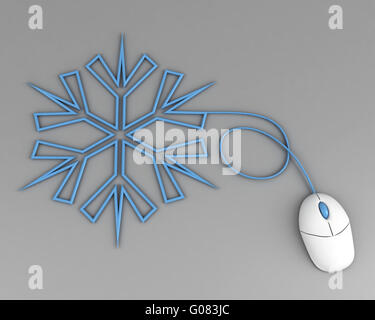 Computer Mouse Snowflake snowflake depicted by computer mouse Stock Photo - Alamy