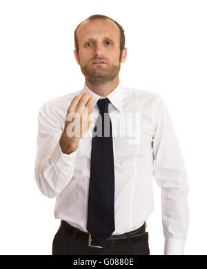 Businessman making an Italian gesture, business failure concepts Stock Photo