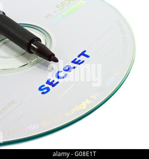 Secret data disk concept isolated on white background Stock Photo