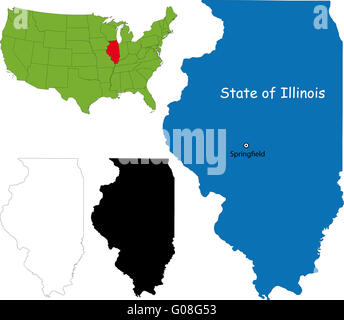 Illinois map Stock Photo