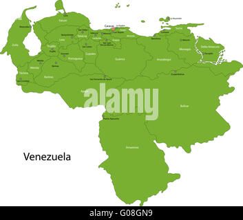 Green Venezuela map Stock Photo