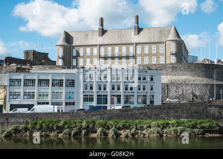 Carmarthenshire County Council Building, Towy Works and River Towy,Carmarthen Town,Carmarthenshire,Wales,U.K. Stock Photo