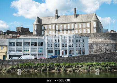 Carmarthenshire County Council Building, Towy Works and River Towy,Carmarthen Town,Carmarthenshire,Wales,U.K. Stock Photo