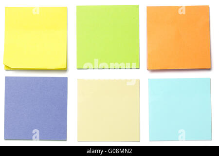 different color tick notes isolated on white background Stock Photo