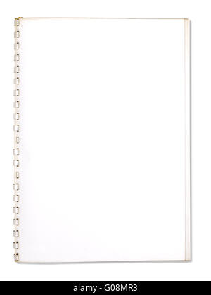 used blank note book with ring binder isolated on white Stock Photo