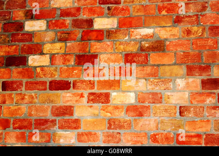 Background from a red wall from the red brick Stock Photo