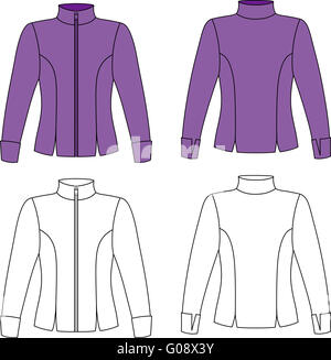 Template outline illustration of a blank cardigan Stock Photo - Alamy