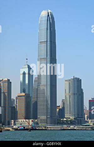 Skyscraper Two International Finance (2 IFC) and other high-rising buildings in the Central District of Hong Kong Stock Photo