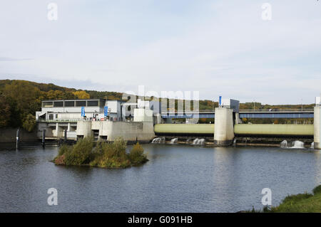 Autumnally atmosphere , Baldeneysee, Essen, German Stock Photo