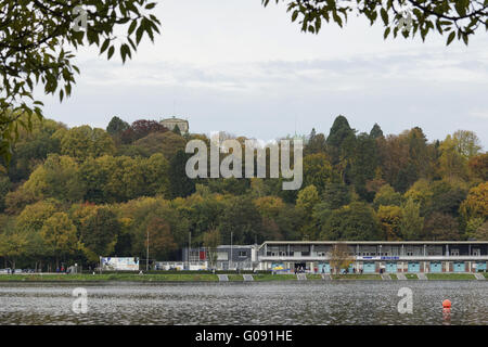 Autumnally atmosphere , Baldeneysee, Essen, German Stock Photo