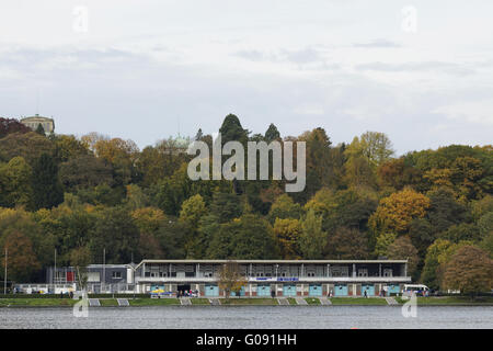 Autumnally atmosphere , Baldeneysee, Essen, German Stock Photo