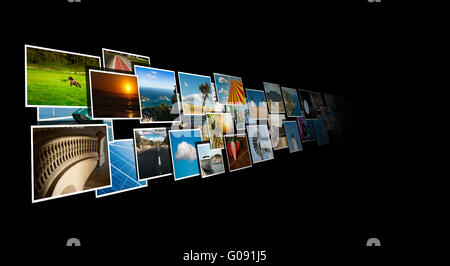 Perspective of images streaming from the deep Stock Photo