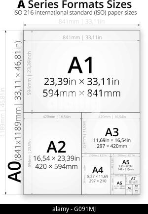 Paper Sizes Vector. A1, A2, A3, A4, A5, A6, A7, A8 Paper Sheet Formats ...